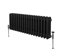 Traditional 3 Column Radiator - 300 x 832mm - Black Black
