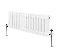 Traditional 3 Column Radiator - 300 x 832mm - White White