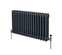 Monstershop Traditional 3 Column Radiator - 600 x 832mm - Anthracite Grey