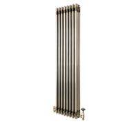 Monstershop Traditional 3 Column Radiator & Valves - 1500Mm X 380Mm - Raw Metal In Silver Silver