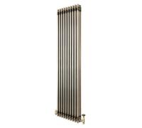 MonsterShop Traditional 3 Column Radiator With Valves - 1800 X 470mm - Raw Metal