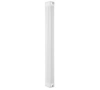 Traditional 4 Column Radiator 1800mm x 200mm Modern Central Heating Heater Gloss White Carbon Steel Vertical Wall Mounted Kitchen Living Room Bathroom Cleaning Brush Fixing Kit & Brackets