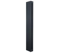 Traditional 4 Column Radiator 1800mm x 290mm Modern Central Heating Heater Matt Anthracite Grey Carbon Steel Vertical Wall Mounted Kitchen Living Room Bathroom Cleaning Brush Fixing Kit & Brackets