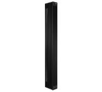 Traditional 4 Column Radiator 1800mm x 290mm Modern Central Heating Heater Matt Black Carbon Steel Vertical Wall Mounted Kitchen Living Room Bathroom Cleaning Brush Fixing Kit & Brackets