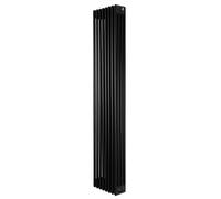 Traditional 4 Column Radiator 1800mm x 380mm Modern Central Heating Heater Matt Black Carbon Steel Vertical Wall Mounted Kitchen Living Room Bathroom Cleaning Brush Fixing Kit & Brackets