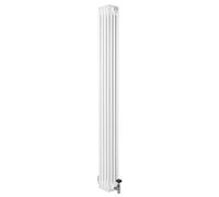 MonsterShop Traditional 4 Column Radiator 1800mm X 200mm & Trv Chrome Valves Central Heating