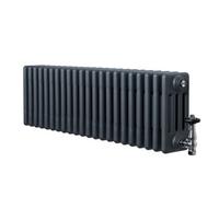 MonsterShop Traditional 4 Column Radiator 300mm X 1010mm & Trv Chrome Valves Central Heating