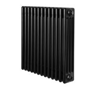 MonsterShop Traditional 4 Column Radiator 600mm X 605mm Modern Central Heating Heater Matt Black