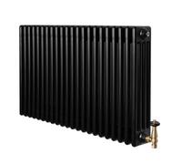MonsterShop Traditional 4 Column Radiator 600mm X 1010mm & Trv Brass Valves Central Heating