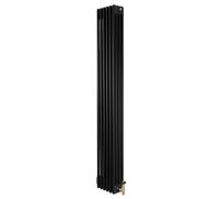Monstershop Traditional 4 Column Radiator & Valves - 1800 x 290mm - Black