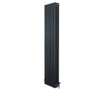 Monstershop Traditional 4 Column Radiator & Valves - 1800 x 380mm - Anthracite Grey