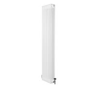 Monstershop Traditional 4 Column Radiator & Valves - 1800 x 380mm - White