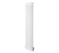 Monstershop Traditional 4 Column Radiator & Valves - 1800 x 380mm - White