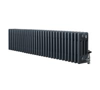 Monstershop Traditional 4 Column Radiator & Valves - 300 x 1370mm - Anthracite Grey