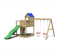 Shire Treehouse Climbing Frame With Double Swing And Slide