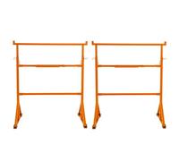 MonsterShop Trestle Stand X 2 Heavy Duty Steel Builders Sawhorse Worktable Adjustable Height