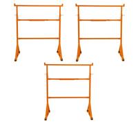 MonsterShop Trestle Stand X 3 Heavy Duty Steel Builders Sawhorse Worktable Adjustable Height
