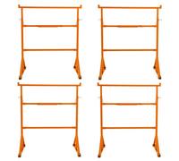 MonsterShop Trestle Stand X 4 Heavy Duty Steel Builders Sawhorse Worktable Adjustable Height