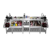 Monstershop Twin Cocktail Bar Station In Silver Silver One Size