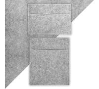 Camper Van Lining & 2 Storage Pouches Silver Grey Carpet 4 Way Stretch 2m Wide 11m2 Coverage Car Motorhome Vehicle Interior Campervan Conversion 2 Size Tool Paperwork Document Pocket Organiser Holder