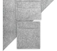 Camper Van Lining & 2 Storage Pouches Silver Grey Carpet 4 Way Stretch 2m Wide 11m2 Coverage Car Motorhome Vehicle Interior Campervan Conversion 2 Size Tool Paperwork Document Pocket Organiser Holder