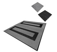 MonsterShop Vented Garage Floor Tiles Grey (X165), Black (X60) With Edges (X60)