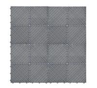 MonsterShop Vented Garage Floor Tiles Grey (X225) With Edges (X60)