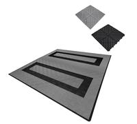 Monstershop Vented Garage Floor Tiles With Edges - 165 Grey & 60 Black