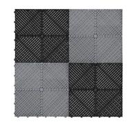 Monstershop Vented Garage Floor Tiles With Edges - 60 Black & 60 Grey Black