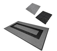 Monstershop Vented Garage Floor Tiles With Edges - 90 Grey & 30 Black Grey