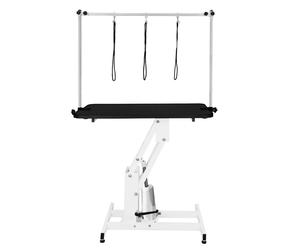 Monstershop White Hydraulic Grooming Table - Black Table Top