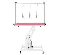 Monster Shop White Hydraulic Grooming Table - Pink Table Top, Pink