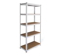 5-tier White Racking Units Heavy Duty Storage Shelf Garage Warehouse Shed