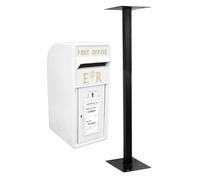 MonsterShop White Royal Mail Post Box With Floor Stand Er Cast Iron Wall Mounted Wedding Authentic Pillar Lockable Post Office Letter Box