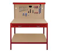 Monster Racking Workbench with Pegboard, Drawer & Light - Red