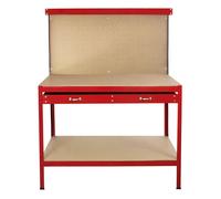 Metal Workbench With Pegboard And Drawer Heavy-Duty Steel Tool
