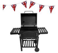 XL BBQ Smoker Charcoal Barbecue Grill Portable Outdoor & Union Jack Flag Bunting