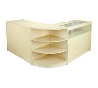 MonsterShop Zennith Shop Counter Cabinets & Retail Display Glass Showcase Set, Maple, Melamine MDF Maple