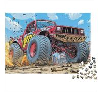 MonsterTruck Recycled Cardboard 1000 Piece RacingActionStyle Puzzle Bundle, Brain Training, Personalised Gift, Wall Decor & Office Break Fun 38x26cm/1000pcs