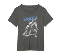 Monsterverse Godzilla Crackle - Officially Licensed T-Shirt, Women's Plus, Asphalt Grey, 3X