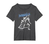 Monsterverse Godzilla Crackle - Officially Licensed T-Shirt, Women's Plus, Dark Heather Grey, 4X