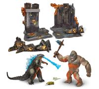 MonsterVerse Godzilla vs Kong Movie 6 Inch Collectable Diorama Set with Two Articulated Action Figures, Includes 4 Figure Accessories, Suitable for Ages 4 Years+