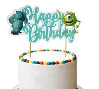 Monstr At Work Happy Birthday Cake Topper Decoration - Fun & Colorful Monster-Themed Cake Topper for Birthday Parties - High-Quality,- Perfect for Monster-Themed Birthday Celebrations