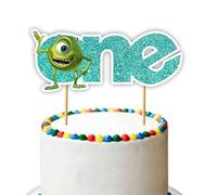 Monstr At Work One Cake Topper Decoration - Birthday Decorations. Cute Monster Theme First Birthday Cake Decoration - Birthday Party Supply - Fun & Colorful Cake Topper
