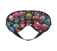Monstrous Cartoon Characters Sleep Mask, Eye Masks for Sleep Double-Sided, Sleep Masks for Women Men, Blackout Eye Covers for Sleeping, Travel