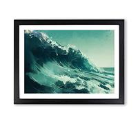 Monstrous Ocean Wave Framed Print | A2 Black Framed Wall Art | Ready to Hang | Modern Nautical Picture | Living Room Bedroom Lounge Office