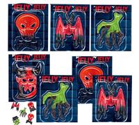 Monstter Shaped Gummy Sweets 11g - Fruity Flavoured Jelly Candies - Individually Wrapped Halloween Treats & Party Bag Fillers (35 x Single Card)