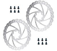 Monsully 2 Pieces Stainless Steel Bicycle Brake Disc, 160 mm Bicycle Disc Brake Rotor Bicycle Disc Brake Rotor Bike Disc Brake Rotors for Road Bike, Mountain Bike