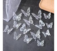 Monsully 36Pcs Butterfly Stickers 3D, 3D Black and White Crystal Butterfly Wall Stickers, Butterfly Wall Decals, Wall Decor DIY Paper Butterfly Combination für Raumdekoration Party Dekoration