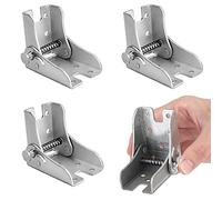 Monsully 4 Pieces 90 Degree Self-Locking Folding Hinge, Folding Legs Support Bracket Table Extension Bracket Table Legs Folding Bracket for DIY Folding Table, Footrest, Stool, Bed, Workbench